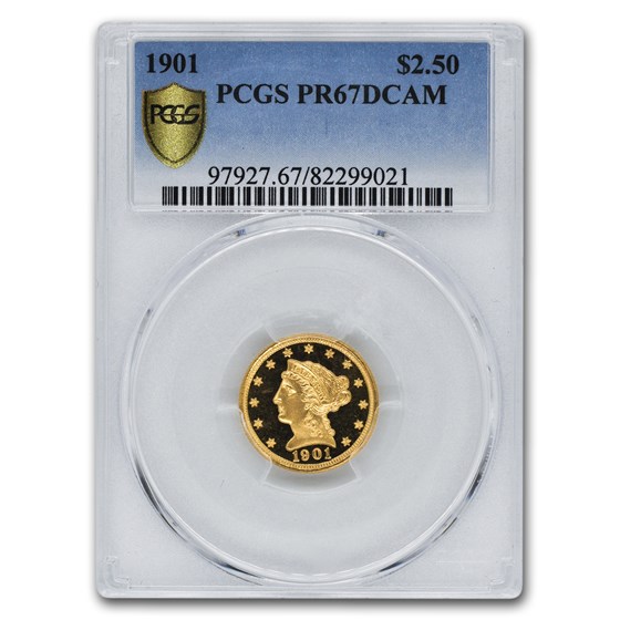 1901 $2.50 Liberty Gold Quarter Eagle PR-67 DCAM PCGS 1901 $2.50 Liberty Gold Quarter Eagle PR-67 DCAM PCGS